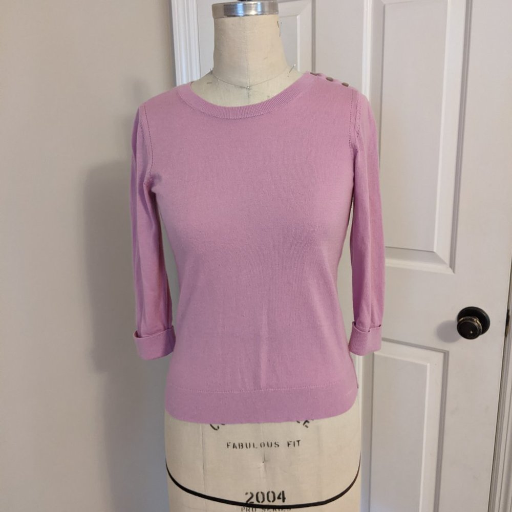 Ann Taylor 3/4 Sleeve Sweater Pink Small Petite